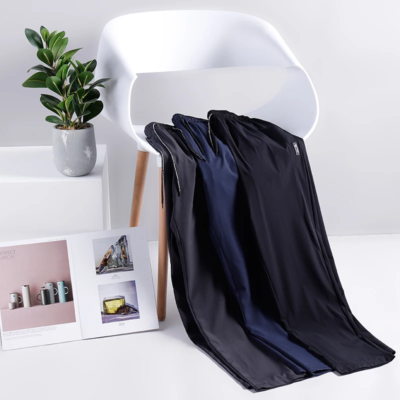 Straight Pants Men's Fashion Sport Elastic Waist Casual Pants Men Streetwear Loose Running Trousers Mens Gym Pants M-5XL