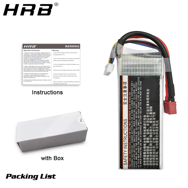 hrb 1500mah lipo батарея 74 v 111 v 148 v 185 v 222 v xt60 deans t plug 1s 2s 3s 4s 5s 6s 100c rc fpv drone