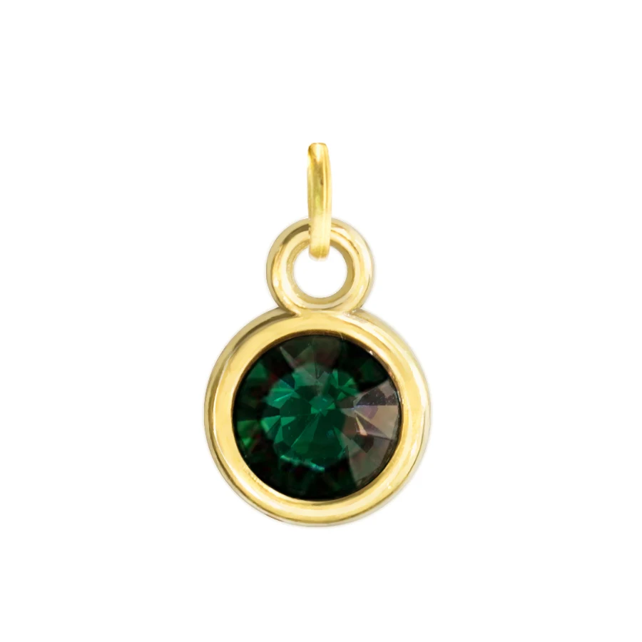 12p dark green Цена 12 шт./лот золотой цвет Хрусталь Камень Амулеты с открытым кольцом Шарм Diy Аксессуары HC482 - Окраска металла: 12p dark green