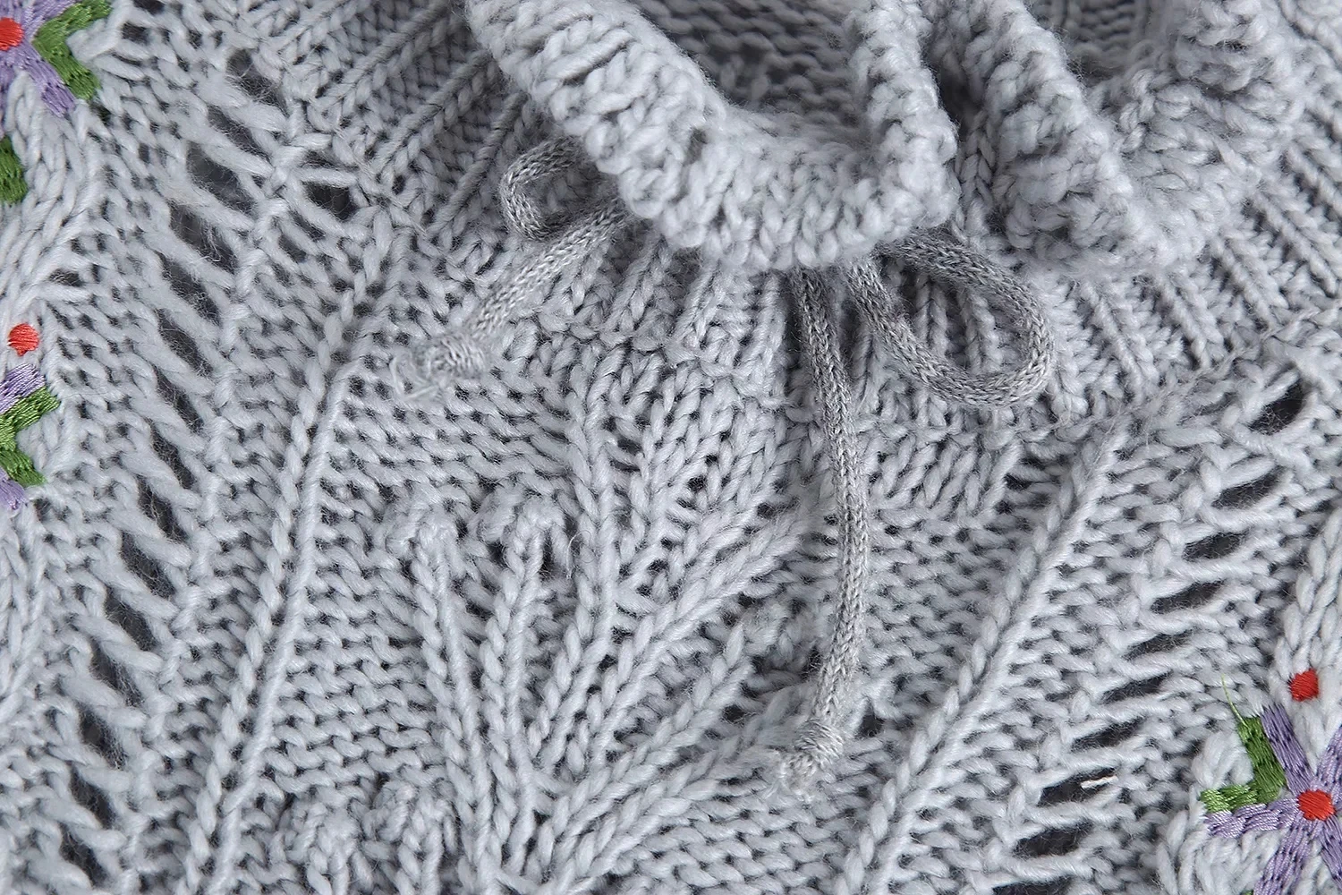 

Vintage Ruffled Collar Knitted Sweater Fashion Slim Long Sleeve Embroidexy Ruched Pullover Women Sweater Winter Chic Sweater