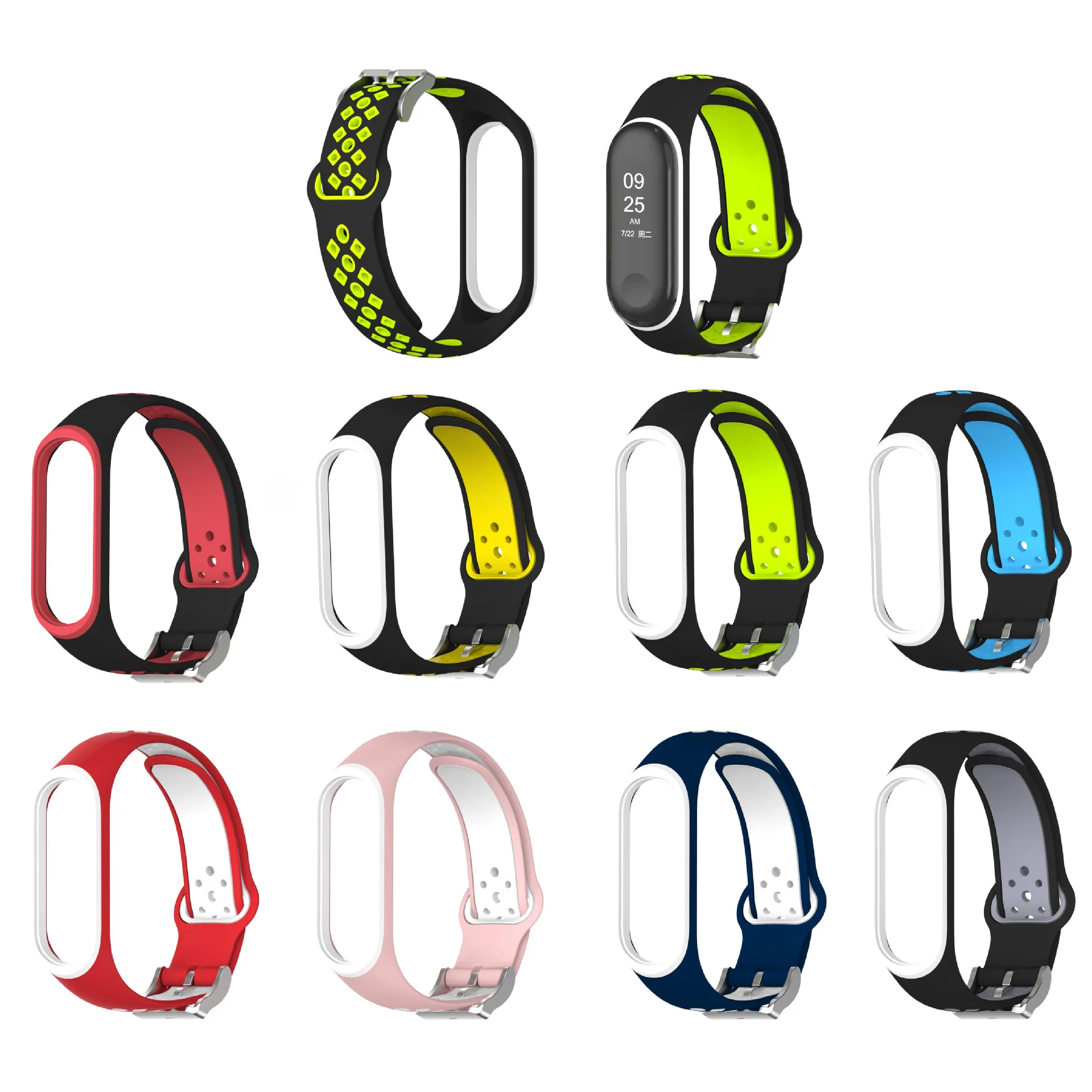 

Bracelet for Xiaomi Mi Band 4 3 Smart Bracelet Miband 3 4 Double Color Smart Replacement Strap Sports 4 Wrist Strap