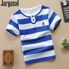 Рубашка Jargazol с коротким рукавом для мальчиков, хлопковые рубашки-поло в цветную полоску, костюм для маленьких девочек, спортивные поло для подростков, детская одежда