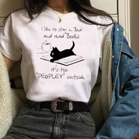 women printing print graphic short sleeve cat animal 90s fashion cartoon clothes lady tees tops female t shirt womens t shirt