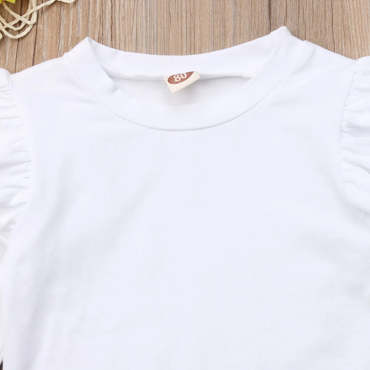 2 предмета Одежда для новорожденных и маленьких девочек белая однотонная