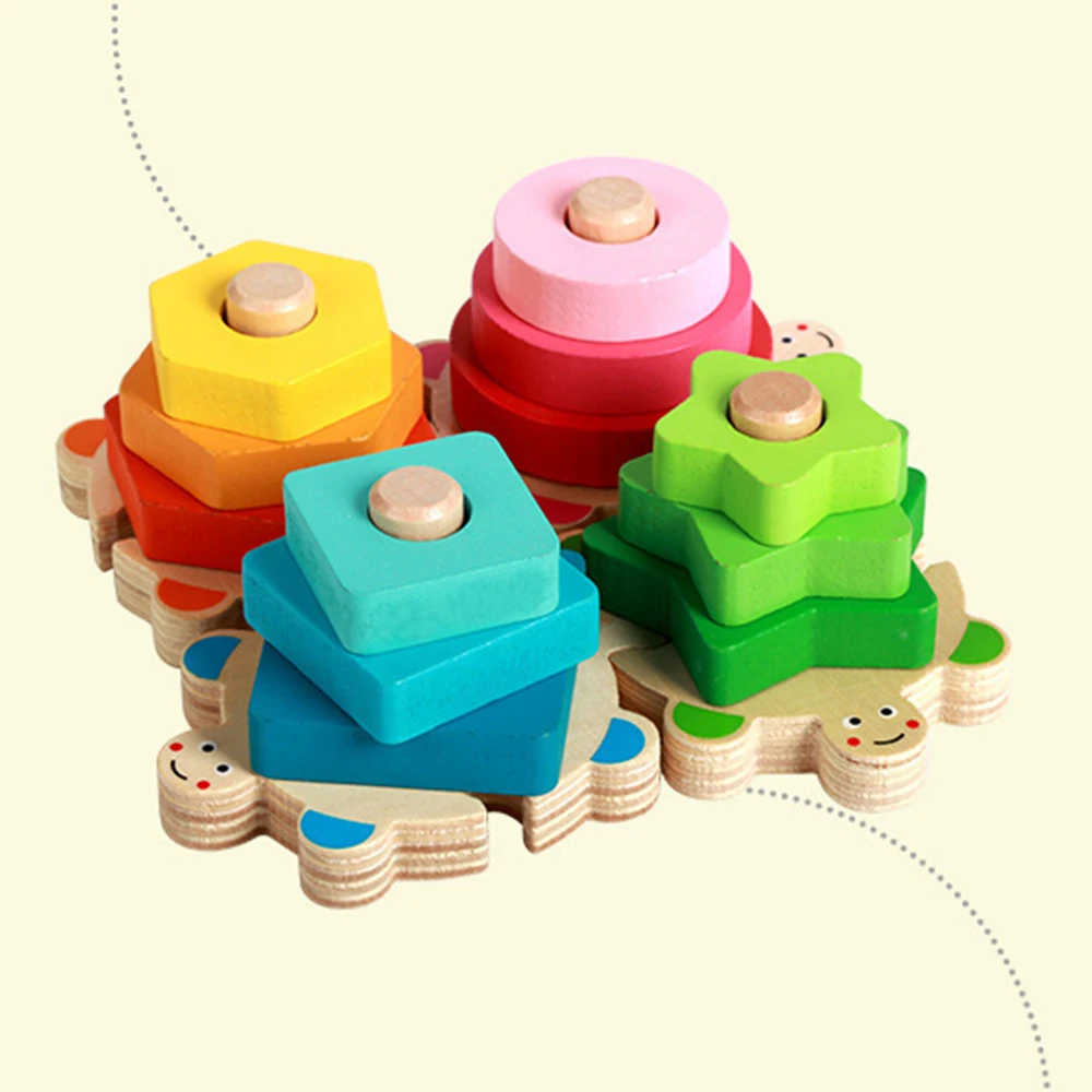 

Cute Montessori Tortoise Block Color And Shape Matching Tortoise Geometry Block Educational Puzzle Blocks For Children