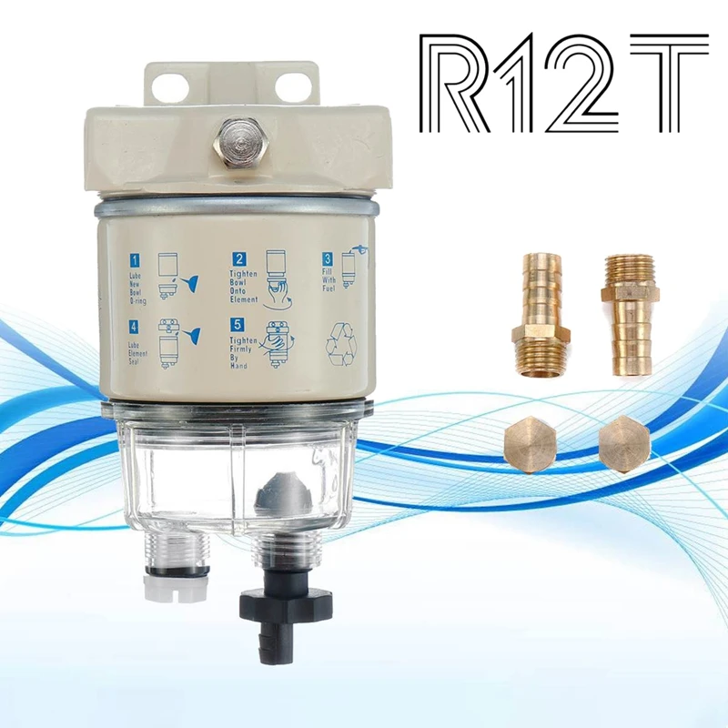 Сепаратор для топливной воды R12 R12S R12T базовые соединения фильтр двигателя Racor 140R