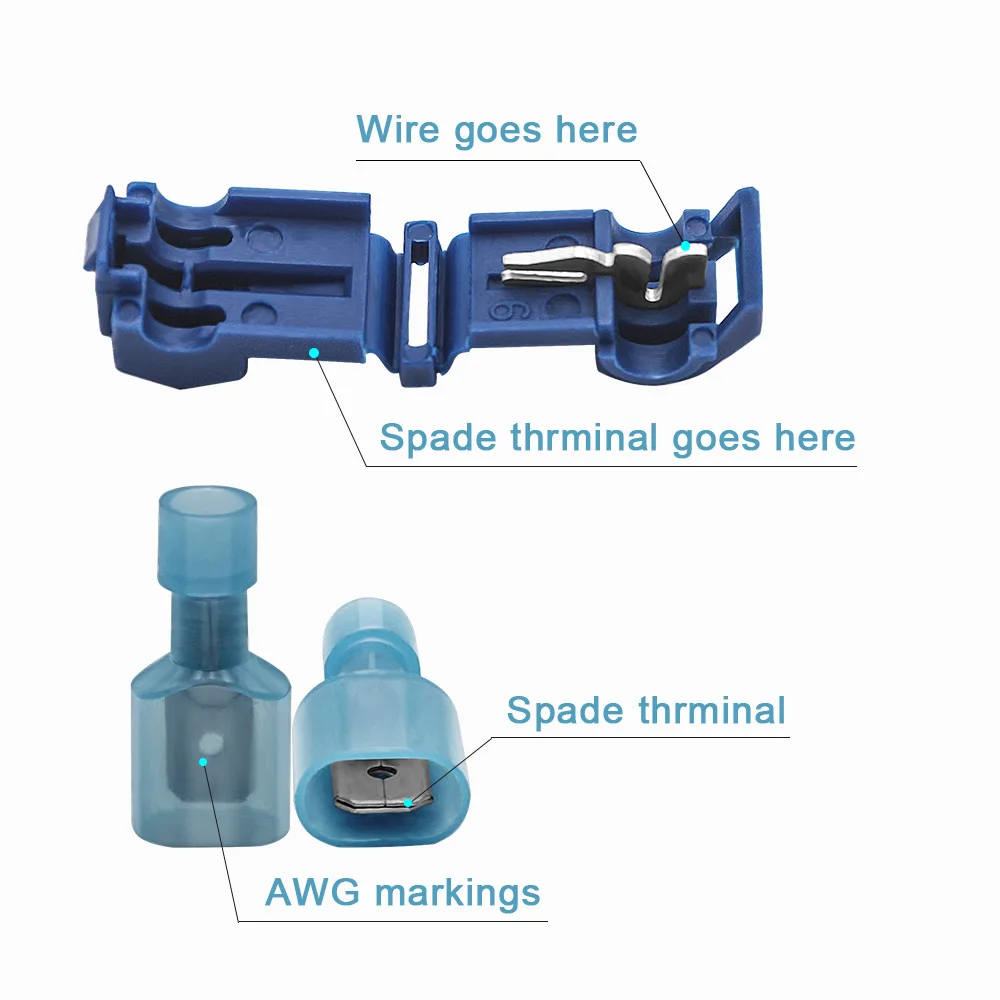 240 шт Т-образные электрические соединители для быстрого соединения проводов и