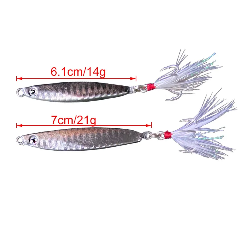 1ШТ 14/21Г 6.1/7СМ Приманка Длинная Металлическая Джиг-рyчейкa Для Рыбалки Медленного Литья И Искусственная Блесна "Береговая Оловянная Приманка" Морской Снасть.