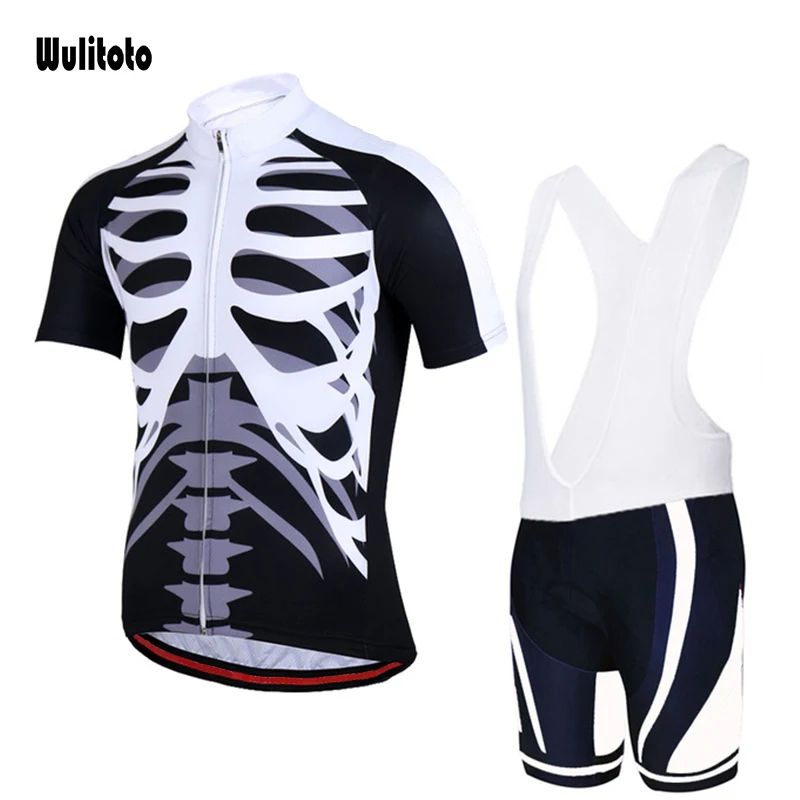 

WULITOTO Breathable Men's Short Sleeve Suit T-shirt Skeleton Cycling Jersey