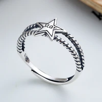 fanru s925 sterling silver ring for women fashionable vintage style double line inlaid with star resizable s925 ring jewelry