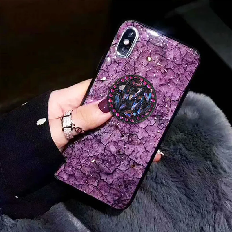 Чехол для Redmi 7 чехол Note 8 блестящий из золотой фольги с кольцом подставкой Xiaomi mi lite