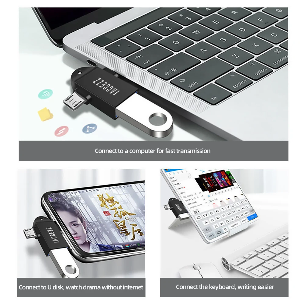 ! Адаптер ACCEZZ 2 в 1 Type C OTG переходник с Micro USB на 3 0 мама адаптер для Macbook Pro Xiaomi mi 9 Huawei