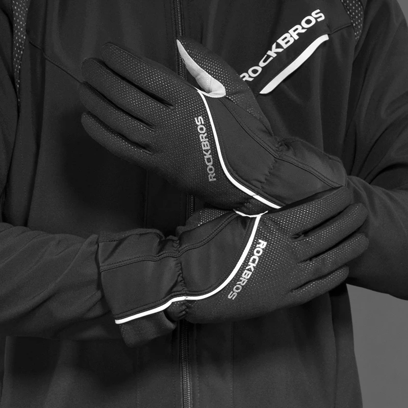 ROCKBROS 30 тепловые велосипедные перчатки зимние ветрозащитные лыжные с защитой от