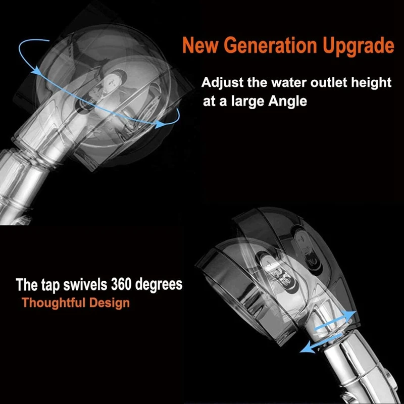 

High Pressure Shower Head,Handheld Showerhead with ON/Off Full Shutoff Push Button Angle-Adjustable Water Saving Sprays