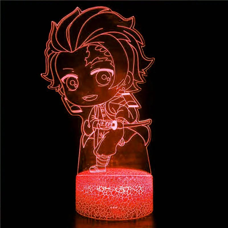 

LED anime for demon killer night light Kimetsu No Yaiba 3D lamp doll Q Posket Kamado Tanjirou Kamado Nezuko Agatsuma doll toy