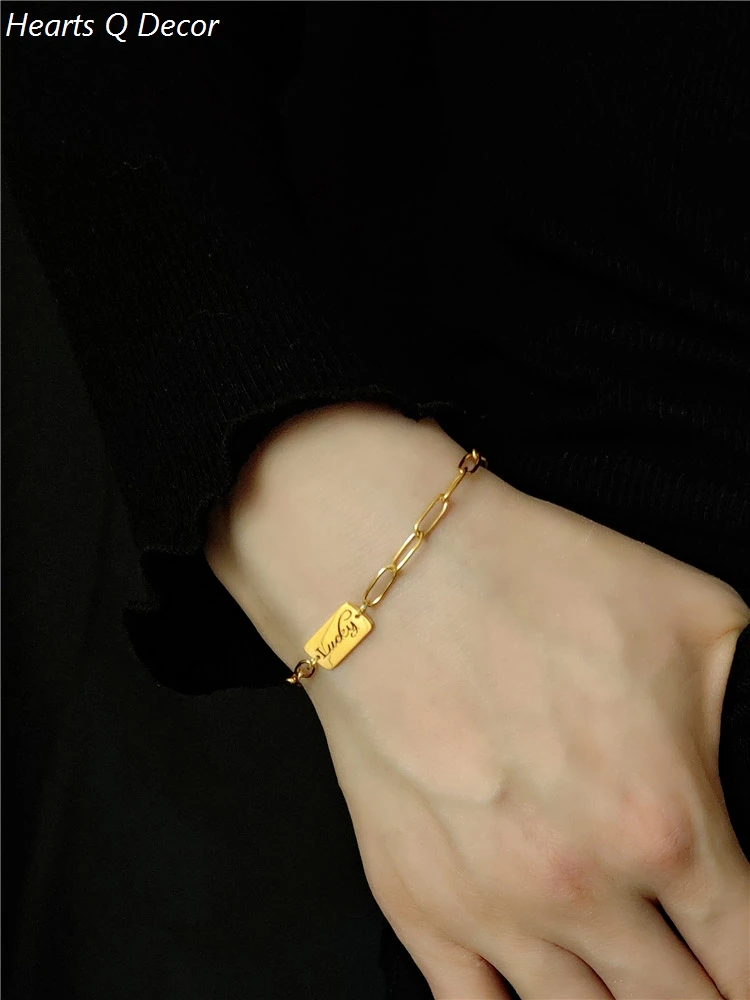 Женские браслеты из нержавеющей стали Glam титановые цепочки на удачу 361л модное