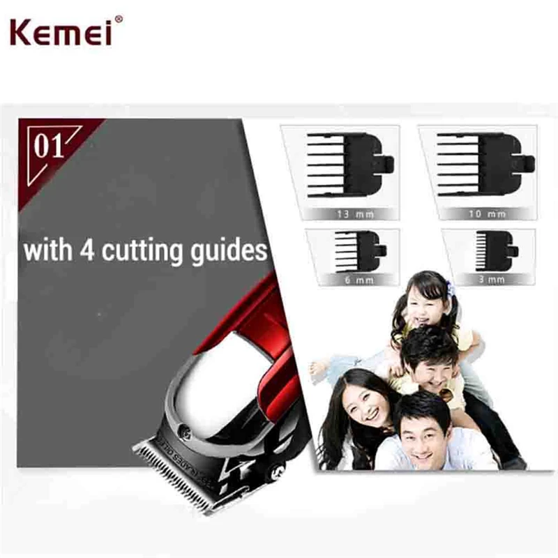 

Kemei Rechargeable Cordless Hair Trimmer Powerful Hair Clipper Haircut Machine Electric Cutter Hair Cutting Beard Razor Barber