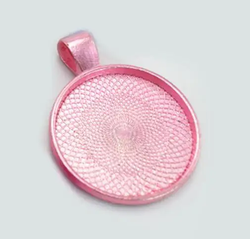 Pink 10 шт., 20 мм, 25 мм, 30 мм, кабошон, основание, подвеска, установка лотков, сделай сам, пустые ювелирные оправы, античное серебро+ розовое золото+ красная медь+ бронза - Цвет: Pink