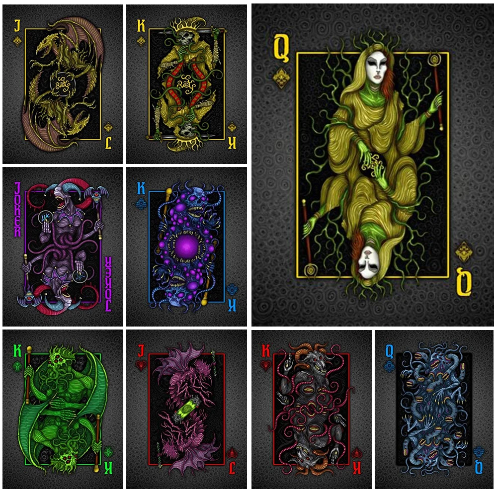 Настенные картины с дьяволом и картами-демонами декор для гостиной плакаты в