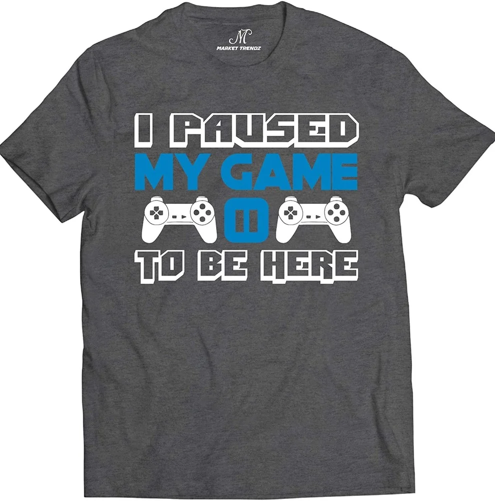 

Summer Tops Cartoon T-shirt Karate Graphic Tees Market Trendz I Paused My Game to Be Here T Shirt Video Game Shirts for Men