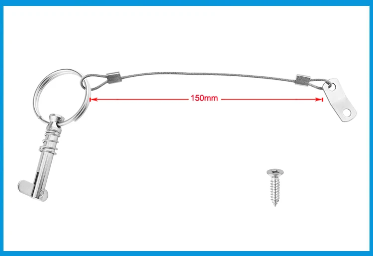 6 3 мм 1/4 дюйма быстроразъемный штифт с шнурком для ЛОДКИ БИМИНИ верхняя палубная - Фото №1