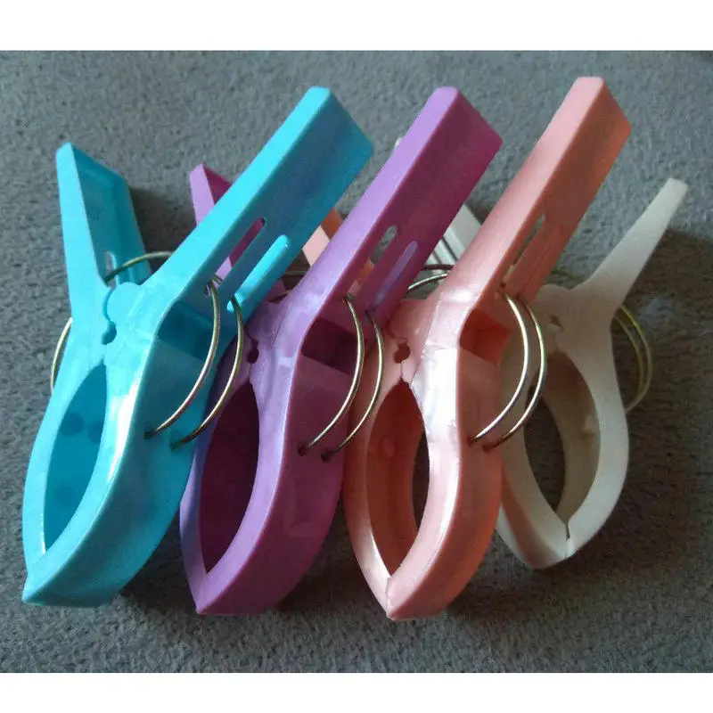 4Pcs/Set Durable Latest Bright Colors Beach Towel Clips Plastic Pegs Spring Clothes Pins | Дом и сад