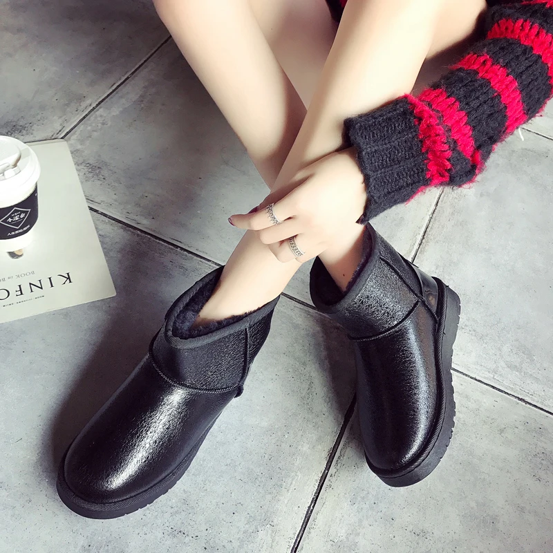 Модные женские ботинки FEVRAL новинка 2021 теплые уличные зимние без шнуровки из ПУ