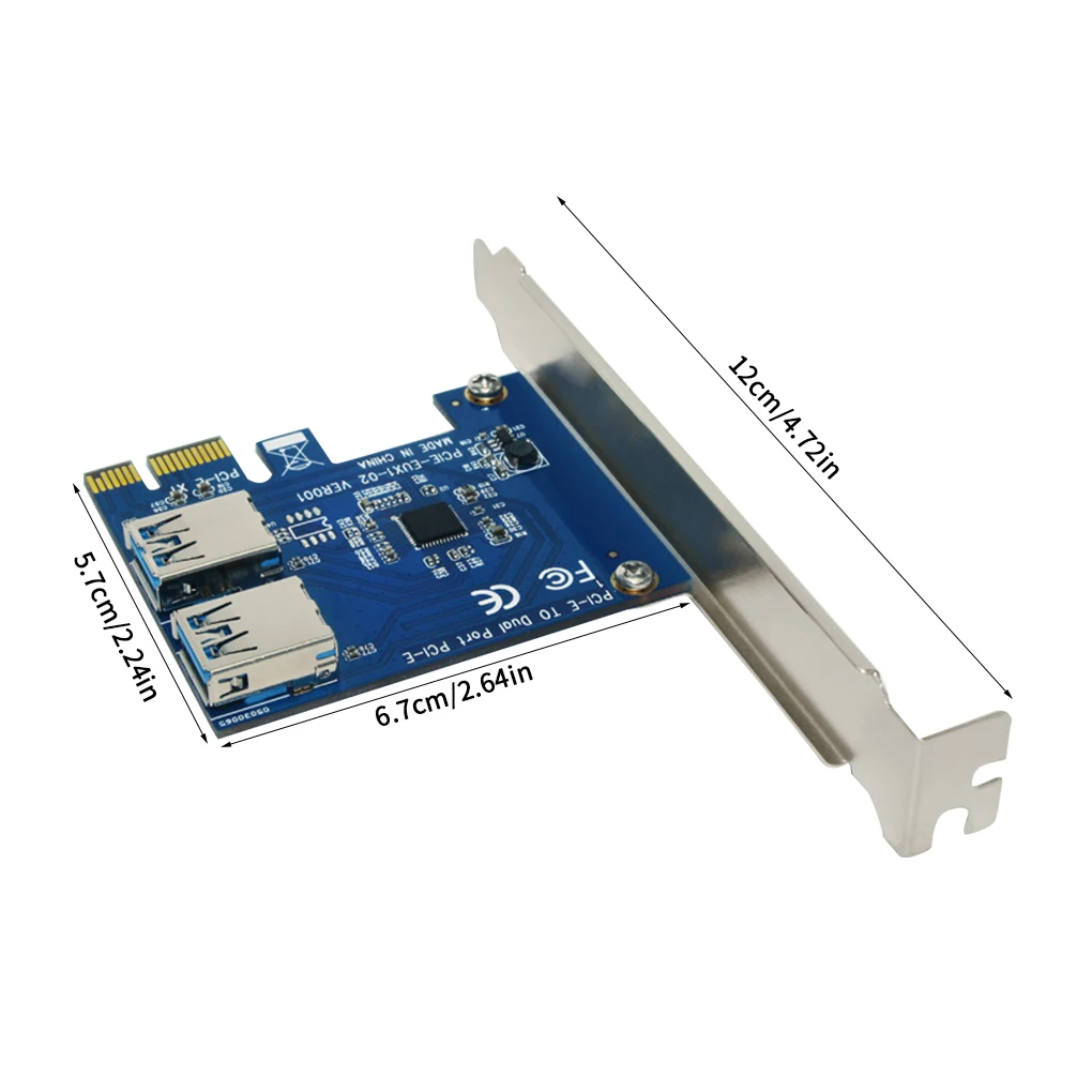 

PCI-E-PCI-E адаптер 1 поворот 2 PCI-Express слот 1x PCI-E к USB 3 0 Адаптер карта USB плата удлинитель карта для майнинга BTC