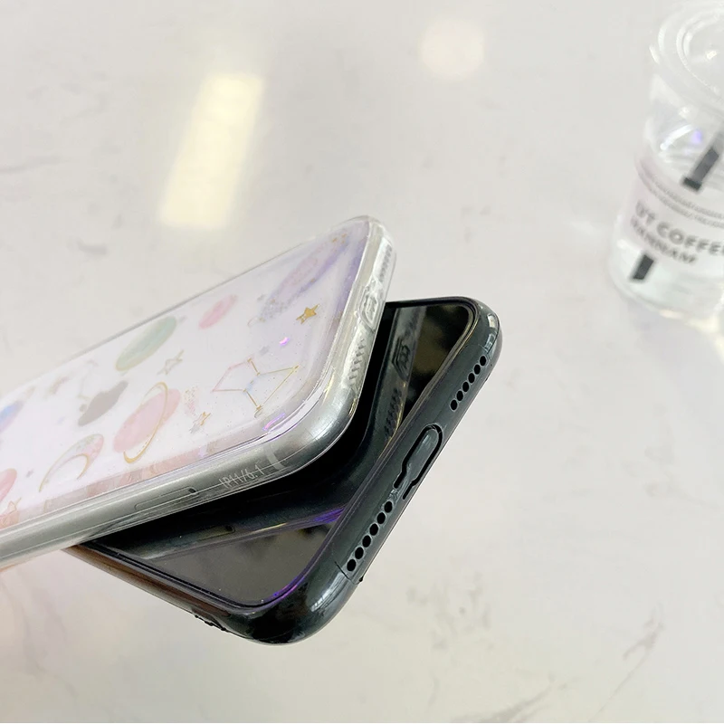 Чехол для телефона с блестками Космос Планета Звезда Луна iPhone 13 12 11 Pro X XR XS MAX 8 7 Plus