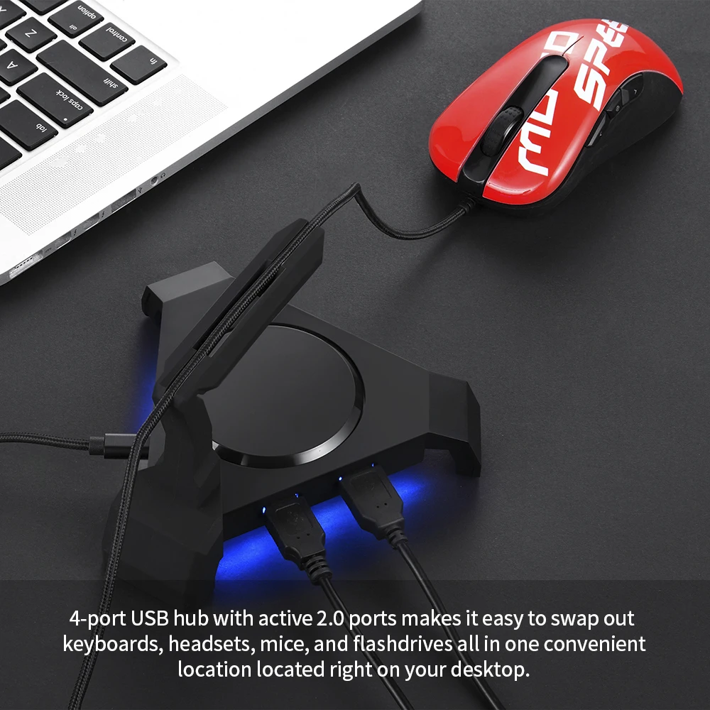 Игровая мышь MOTOSPEED Q20 держатель кабеля банджи с 4 портами usb-хаб светодиодных