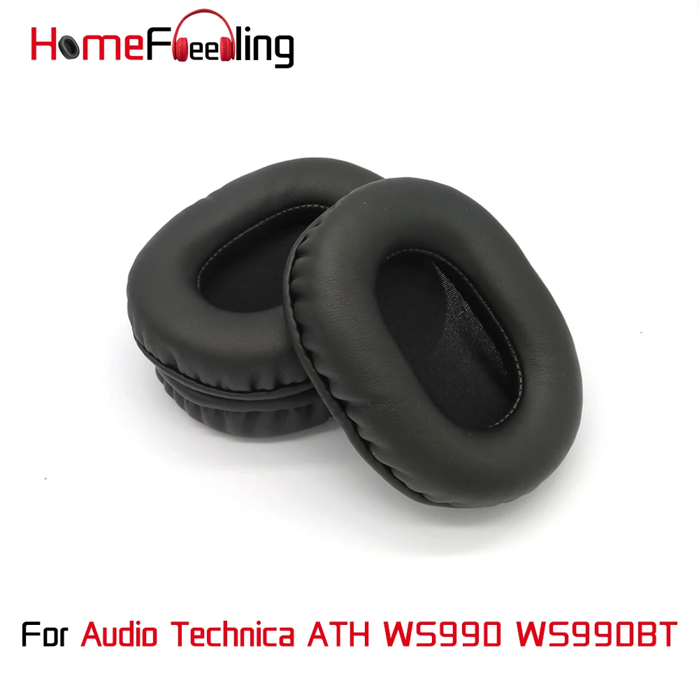 

Homefeeling Ear Pads For Audio Technica ATH WS990 WS990BT Earpads Round Universal Leahter Repalcement Parts Ear Cushions