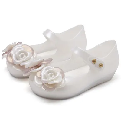 Mini Melissa/3 цвета; резиновые сапоги; Новинка года; нескользящие желе резиновые сапоги для мальчиков и девочек; Melissa; обувь с Микки Маусом; прозрачная детская водонепроницаемая обувь - Цвет: Золотой