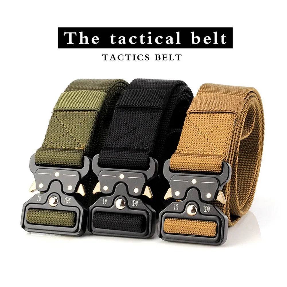 

Outdoor Men's Belt Military Equipment Metal Buckle Belt Nylon Fashion Double Ring Buckle Nylon Belts For Men Waistband Strap New
