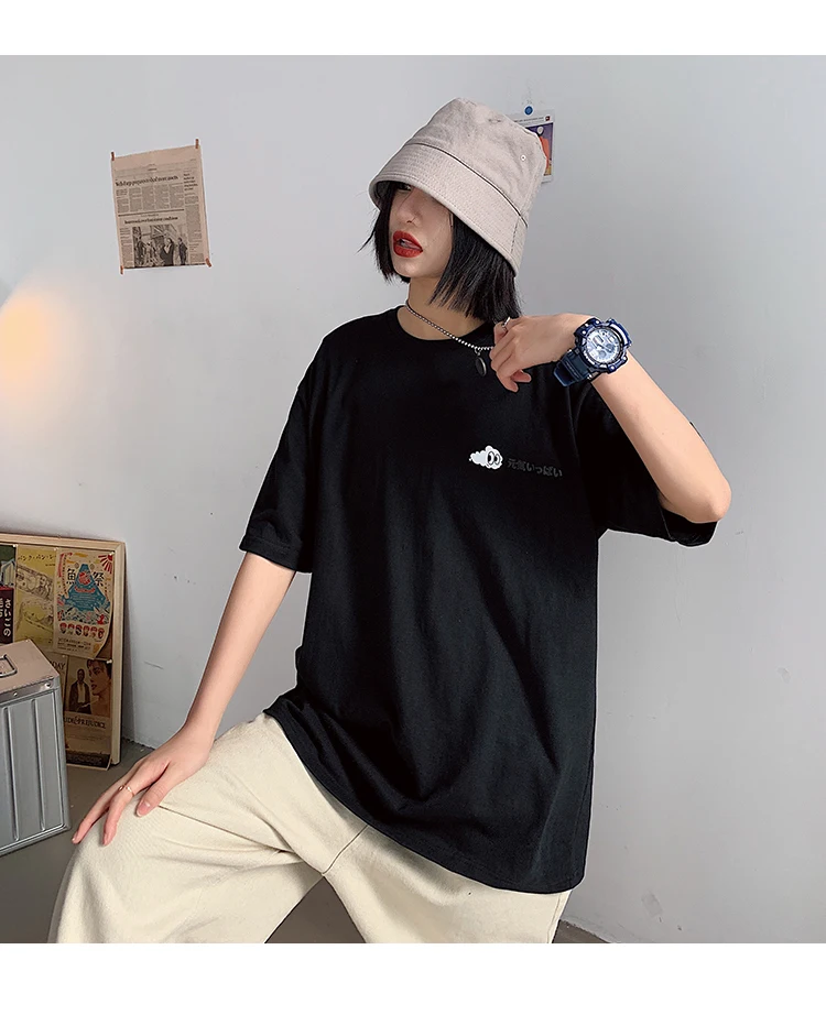 

Za 2021 Summer Harajuku YK2 Short Sleeve Women's T-Shirt Loose Solid Color Women's Casual O-Neck Fashion T-Shirt Top 3XL zaraing