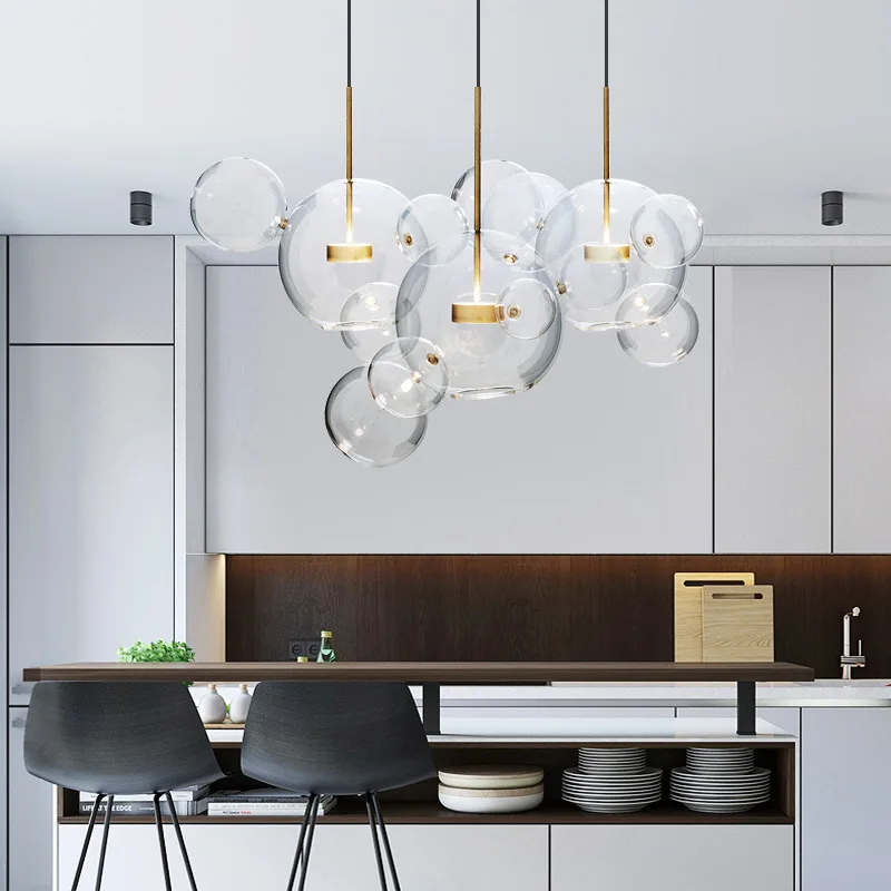 Потолочная люстра светодиодный прозрачный стеклянный