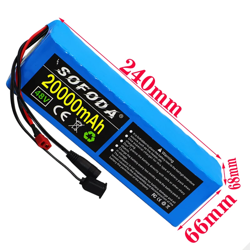 48v lithium ion battery 20Ah 1000w 13S3P Lithium Battery Pack For 54.6v E-bike Electric bicycle Scooter with BMS+charger | Спорт и