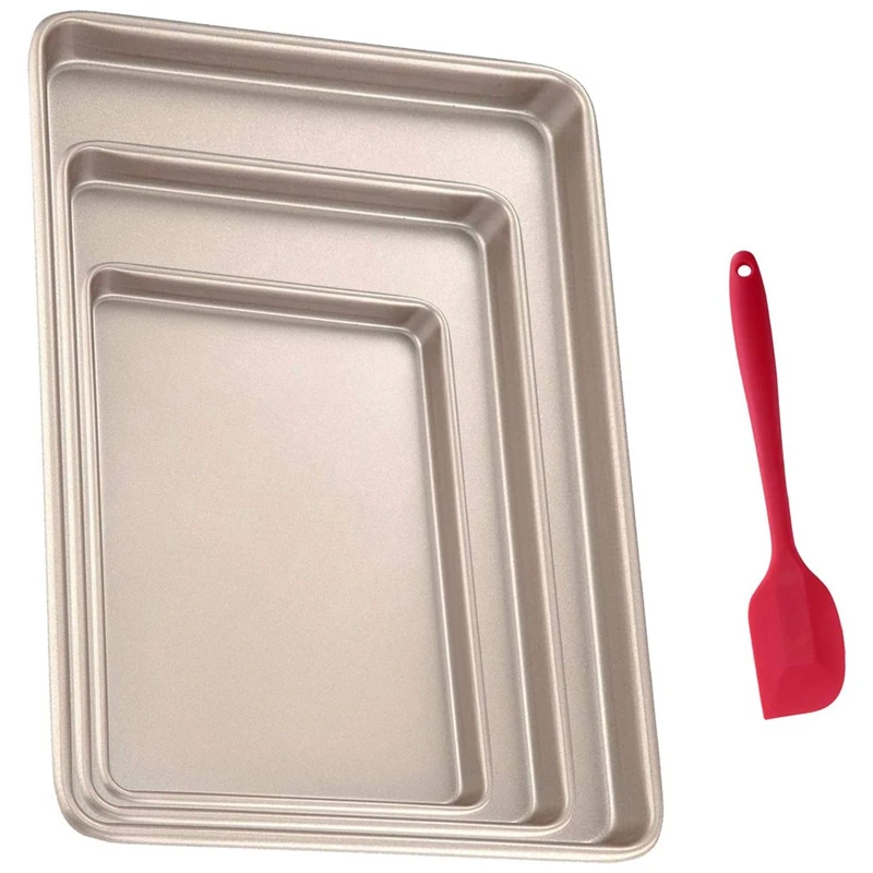 

Антипригарный набор для выпечки, набор для печенья, прямоугольная форма из углеродистой стали, набор для глубокой выпечки из 3 предметов