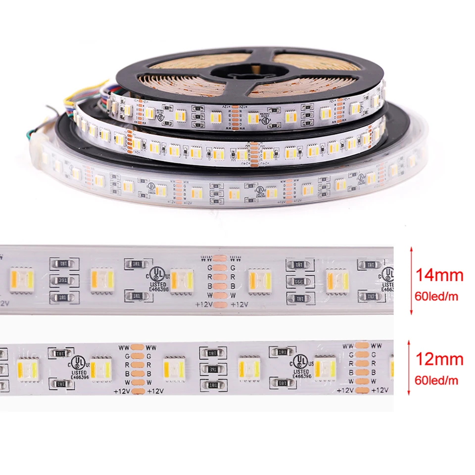 Гибкая светодиодная лента 12 мм RGB CCT 5050 В постоянного тока/24 + белый теплый 5 цветов