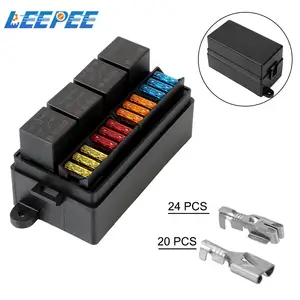 4pin 12v 40a relays with spade terminals plastic cover 12 way blade fuse holder box for auto car truck trailer fuse free global shipping