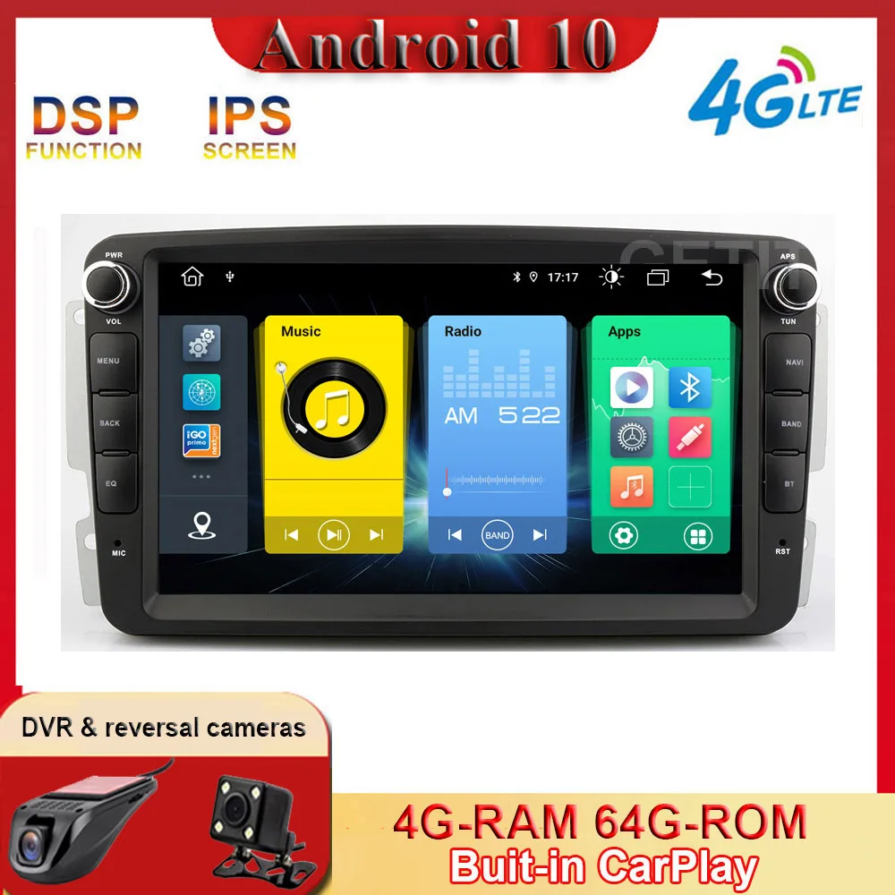 Автомагнитола DSP на Android 10 мультимедийная стерео система с GPS видеозвуком для