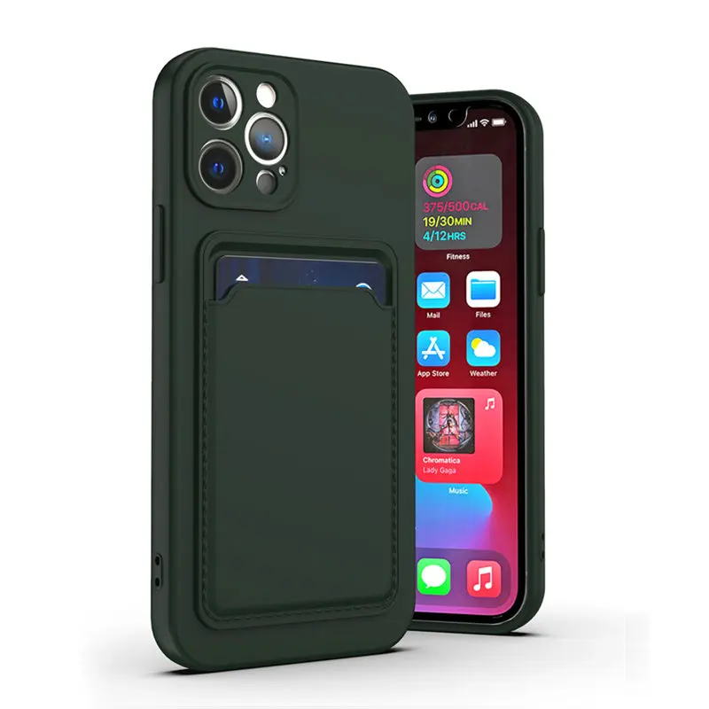 

Защитный чехол для телефона с отделением для карт для камеры iPhone 12 11 Pro Max X XR XS Max 12 Mini 7 8 Plus, Мягкий Силиконовый противоударный чехол-накладка