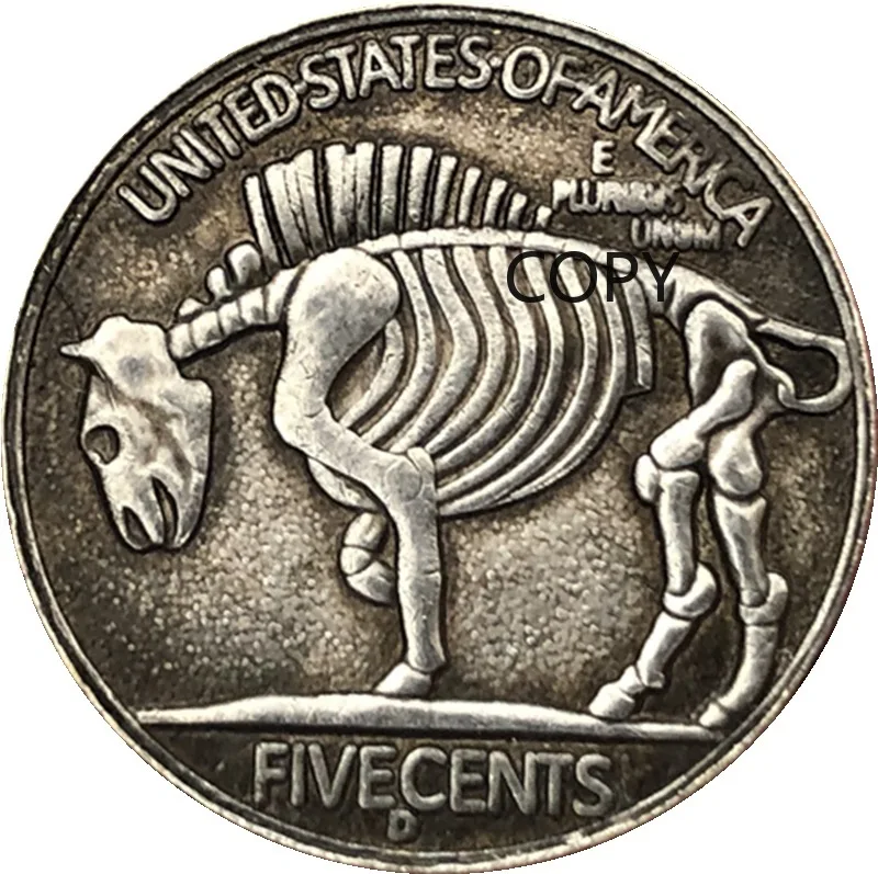 

1936 Hobo Nickel Skull Pattern Collectible Buffalo Nickel Copy Souvenir Coin Antique Imitation Collection Art Commemorative Coin