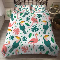 double duvet cover bedding soft cartoon bird printed home textiles bed linens with pillowcases bed bedroom clothes