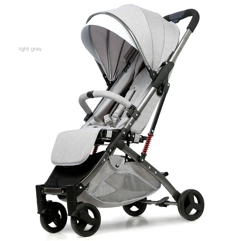 grey frame lightgrey Быстрая! 5,8 Кг ультра-светильник, детская коляска, переносная, складная, ударопрочная, детская коляска с зонтиком, 170 градусов, переносится на самолет - Цвет: grey frame lightgrey