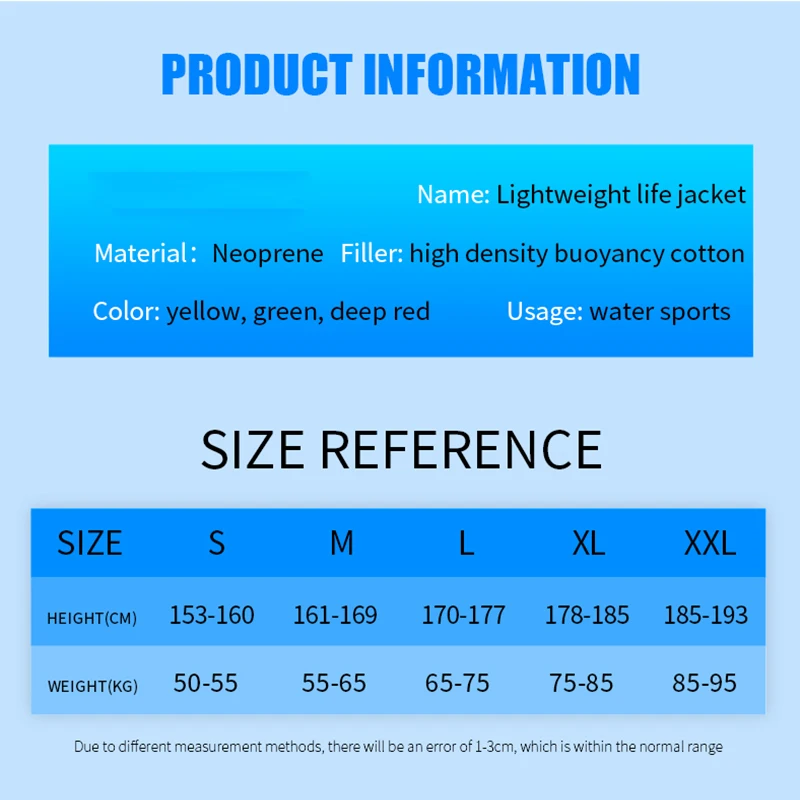 

Life Vest Adult Professional Neoprene Life Jacket Fishing Drifting Swimming Kayaking Boating Water Sports Safety Life Vest