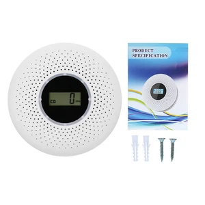 2 in 1 lcd display carbon monoxide smoke combo detector battery operated co alarm with led light flashing sound warning free global shipping