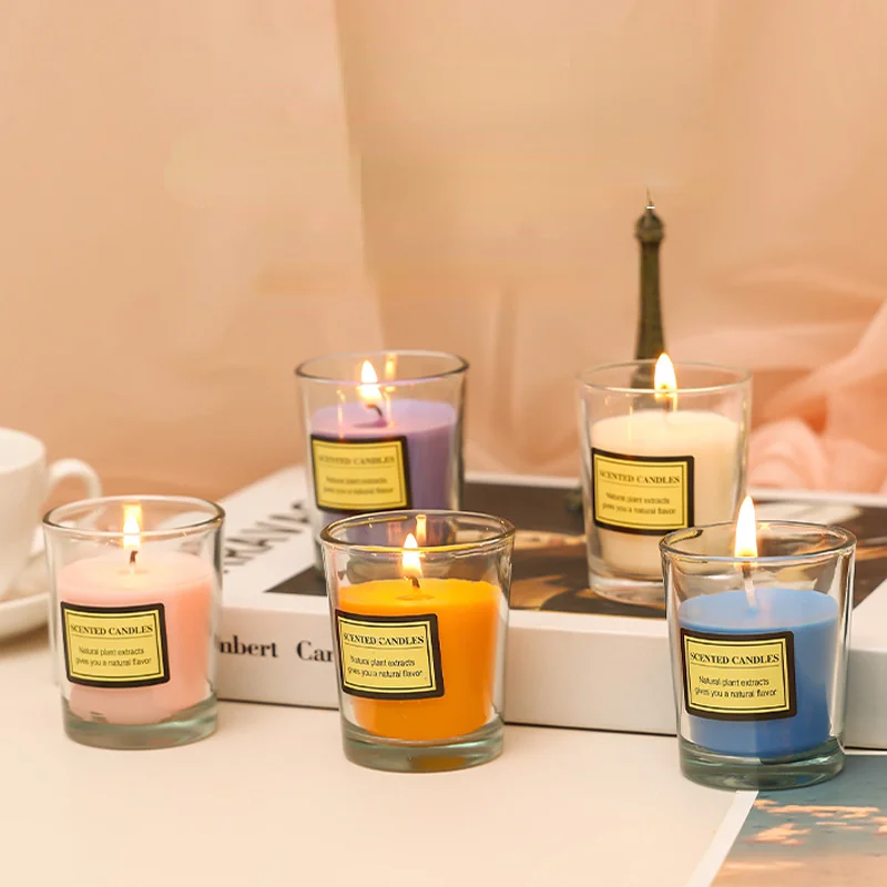 Маленькая банка Свеча для ароматерапии романтическое искусственное растение