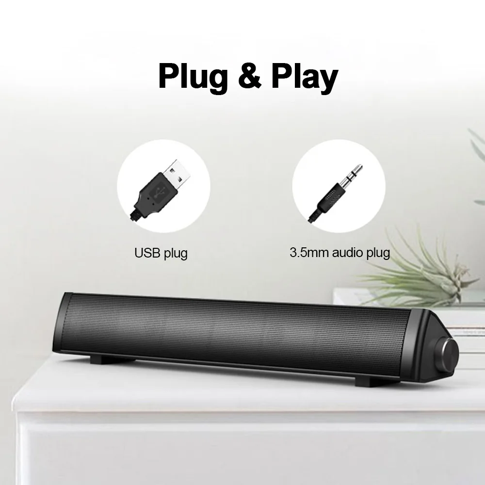 Проводная Колонка SADA V105 колонки для компьютера s стерео с питанием от USB длинная
