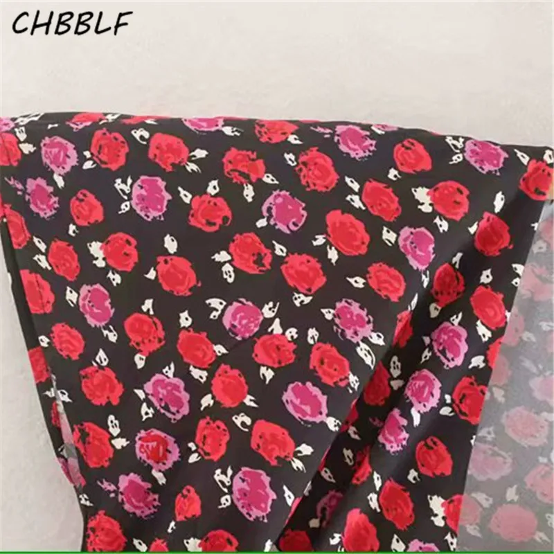 Платье CHBBLF женское средней длины с цветочным принтом Элегантное повседневное