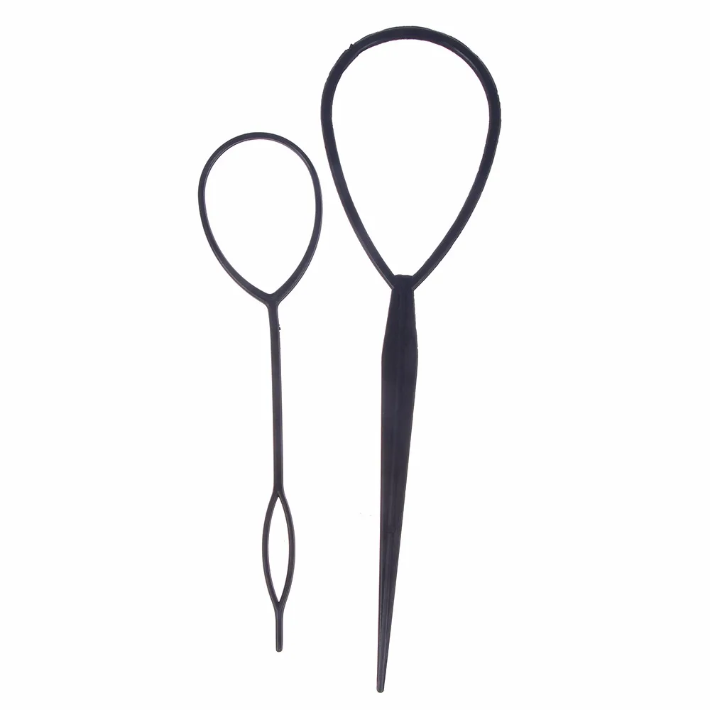 2 шт. пластиковые инструменты для укладки оплетки хвоста волос черный топик зажим